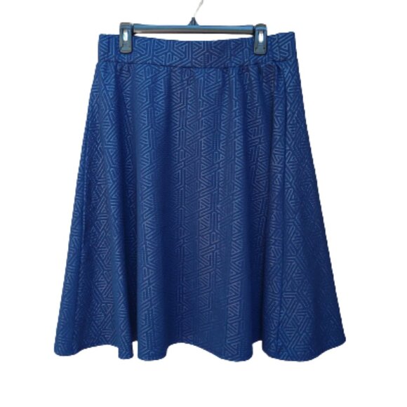 Claudia Richard Dresses & Skirts - Claudia Richard Blue Print Full Skirt Sheen Metallic Shiny Pull-on Casual